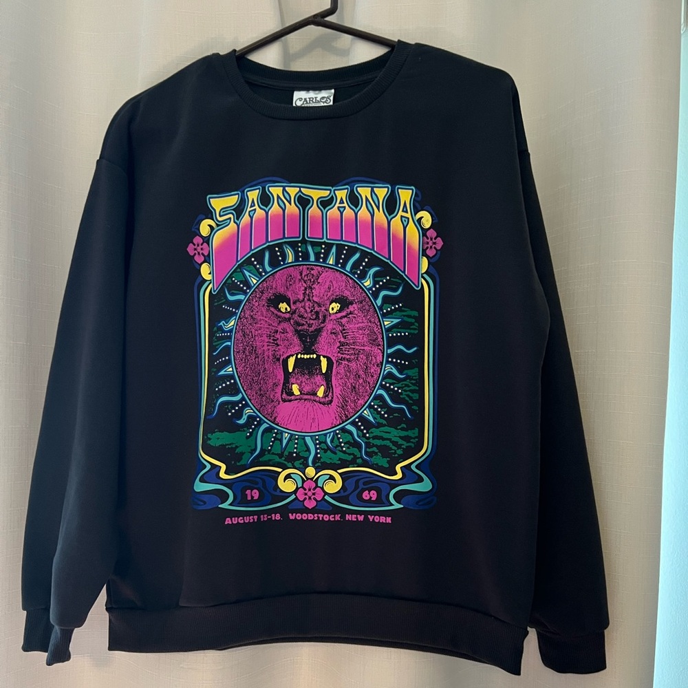 New with Tags - Carlos Santana Woodstock 1969 Graphic Sweatshirt -Size Medium